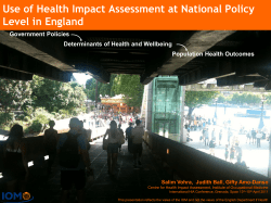 Use of Health Impact Assessment at National Policy Level in England
