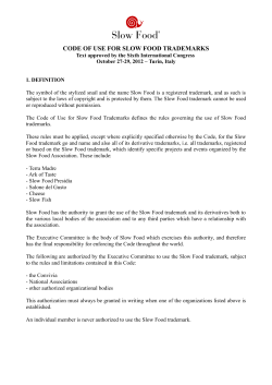 guidelines for use of the Slow Food logo.
