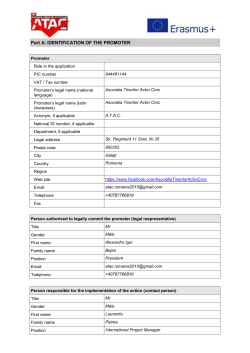 Part A: IDENTIFICATION OF THE PROMOTER - salto