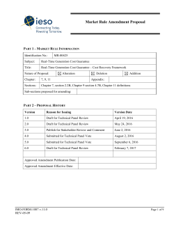 Market Rule Amendment Proposal MR 00425