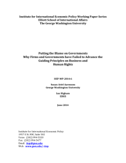 Putting the Blame on Governments Why Firms and Governments