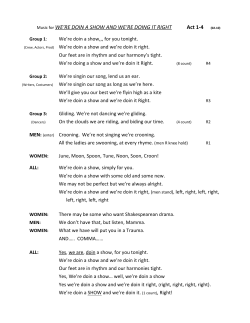 Music for WE`RE DOIN A SHOW AND WE`RE DOING