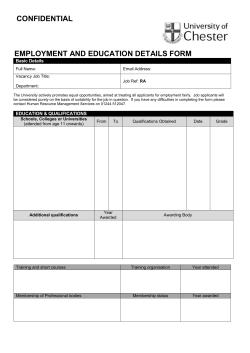 Employment and Education Details Form