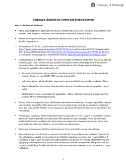Employee Checklist for Family and Medical Leaves