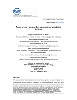 Gross primary production using related vegetation indices