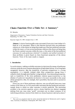 Choice functions over a finite set: A summary - uc
