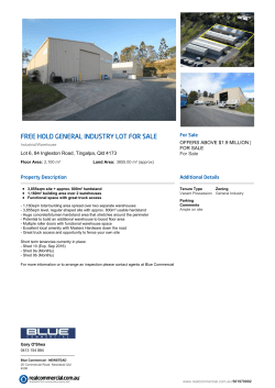 free hold general industry lot for sale