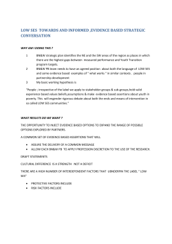 LOW SES SUMMARY PAPER