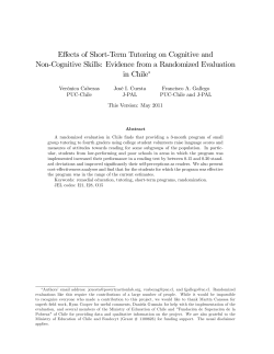 Effects of Short(Term Tutoring on Cognitive and Non(Cognitive Skills
