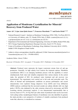 Application of Membrane Crystallization for Minerals