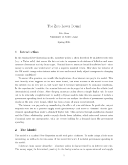 The Zero Lower Bound - University of Notre Dame