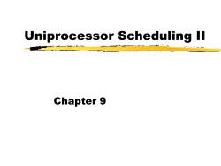 Uniprocessor Scheduling