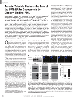 Arsenic Trioxide Controls the Fate of the PML