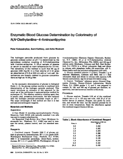 Enzymatic Blood Glucose Determination by
