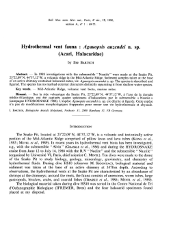 Hydrothermal vent fauna : Agauopsis auzendei n. sp