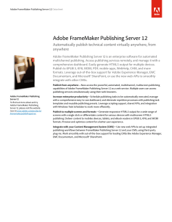Adobe FrameMaker Publishing Server 12