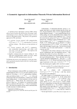 A Geometric Approach to Information-Theoretic Private