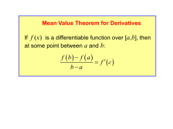 Mean Value Theorem