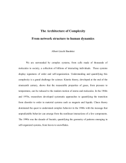 From Network Theory to a Theory of Complexity
