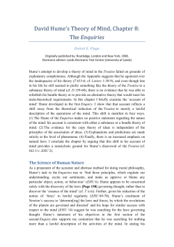 David Hume`s Theory of Mind, Chapter 8: The