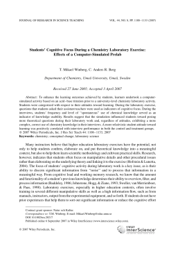 Students` cognitive focus during a chemistry laboratory exercise