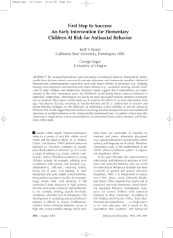 First Step to Success: An Early Intervention for