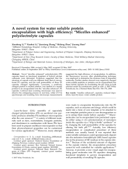 A novel system for water soluble protein encapsulation
