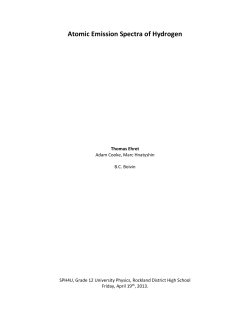 Atomic Emission Spectra of Hydrogen