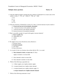 Foundation Course in Managerial Economics: MOOC: Week2