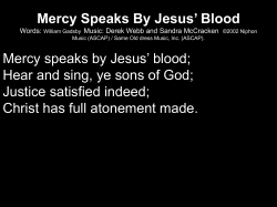 Mercy Speaks By Jesus` Blood