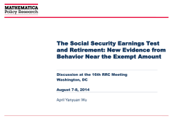 The Social Security Earnings Test and Retirement: New Evidence