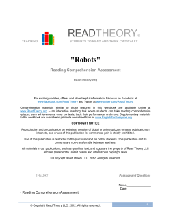 "Robots" Reading Comprehension Assessment