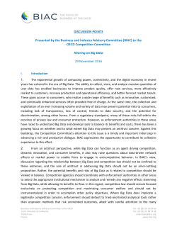 BIAC Submission - Hearing on Big Data