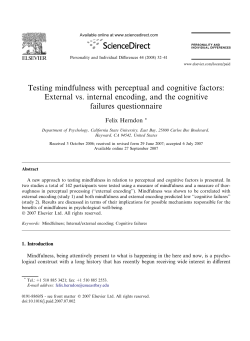 Testing mindfulness with perceptual and cognitive factors: External