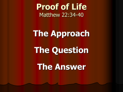Proof of Life - Providence Bible Church