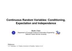 Continuous Random Variables: Conditioning