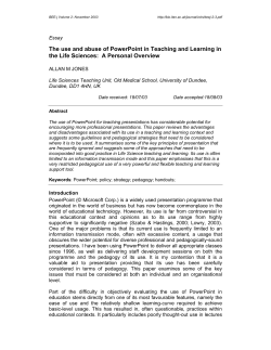The use and abuse of PowerPoint in Teaching and Learning in the
