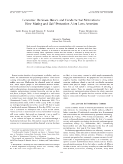 Economic Decision Biases and Fundamental Motivations: How