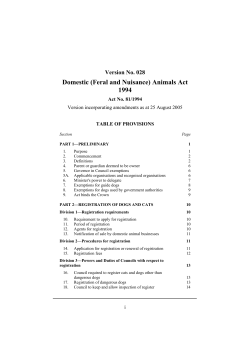 Domestic (Feral and Nuisance) Animals Act 1994