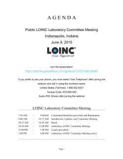 2016 06 - Agenda - Public LOINC Committee Meeting