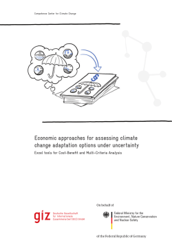 Economic Approaches for Assessing Cimate Change Adaptation