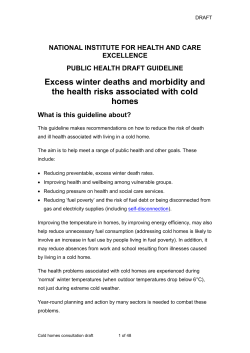 Excess winter deaths and morbidity and the health risks