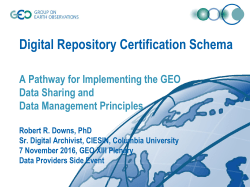 Overview of data repositories certification schema