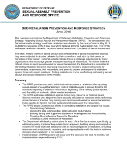 DOD RETALIATION PREVENTION AND RESPONSE STRATEGY