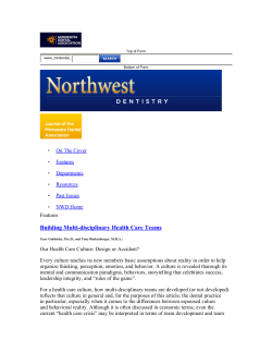 Building Multi-disciplinary Health Care Teams