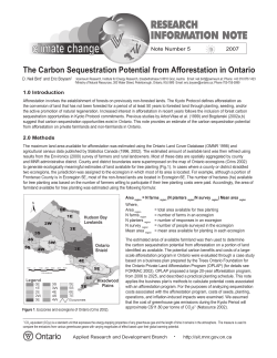 The Carbon Sequestration Potential from Afforestation in Ontario