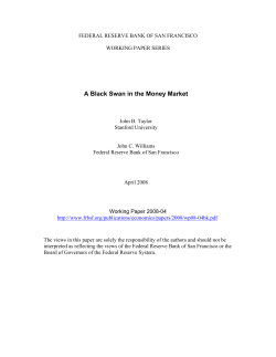A Black Swan in the Money Market - Federal Reserve Bank of San