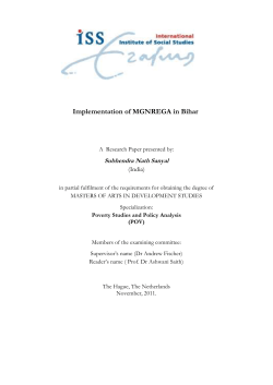 Implementation of MGNREGA in Bihar
