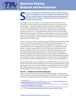 TIA Spectrum Sharing Research and Development White Paper