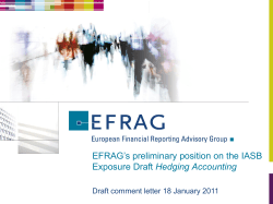 EFRAGs preliminary position on the IASB Exposure Draft Hedging